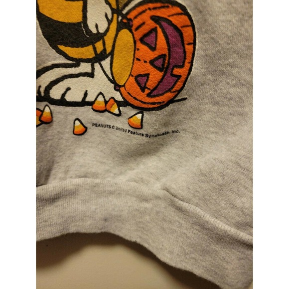Vintage 90s Peanuts Snoopy Halloween Joe Trick Or Treat Sweatshirt L - Picture 3 of 4